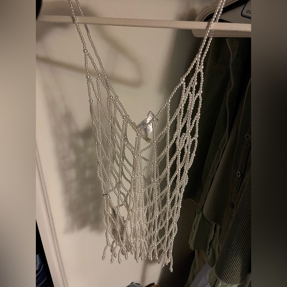 Pearl beaded top never been worn